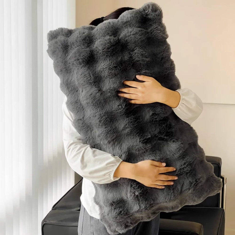 Raven Faux Fur Pillow Cover - Soft Durable Knit Fabric, Machine Washable 1
