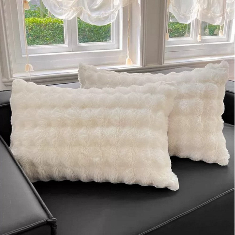 Raven Faux Fur Pillow Cover - Soft Durable Knit Fabric, Machine Washable 2
