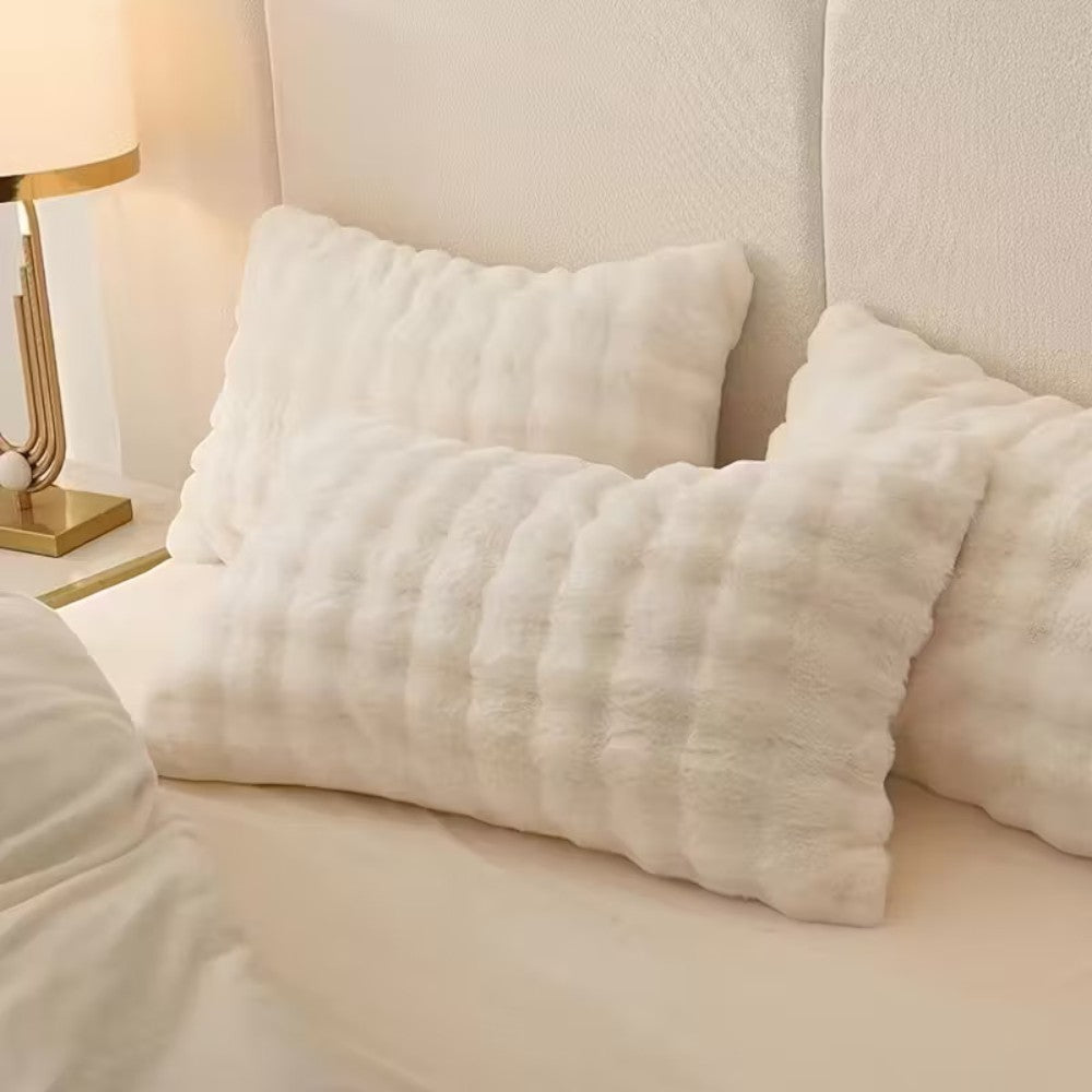 Raven Faux Fur Pillow Cover - Soft Durable Knit Fabric, Machine Washable 6