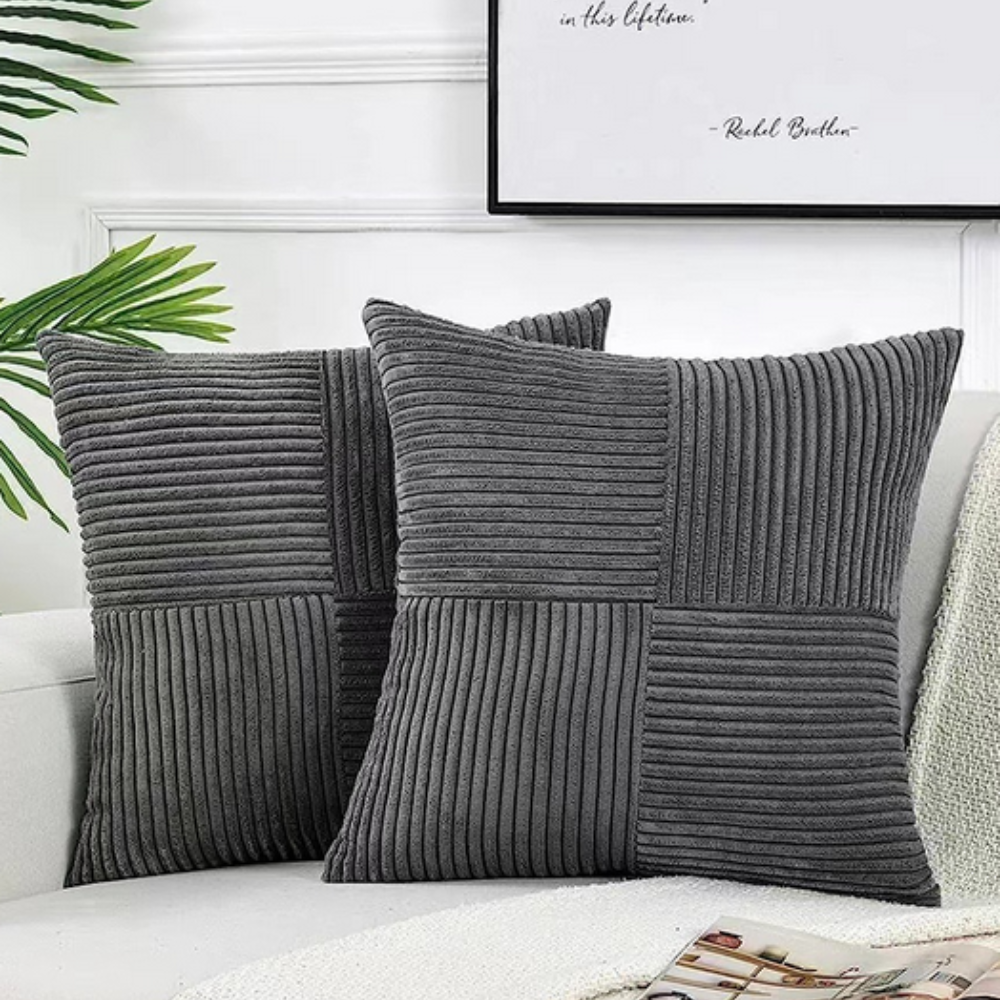 Raven Sofa Cushion Covers - Soft Corduroy, Rustic Charm 3