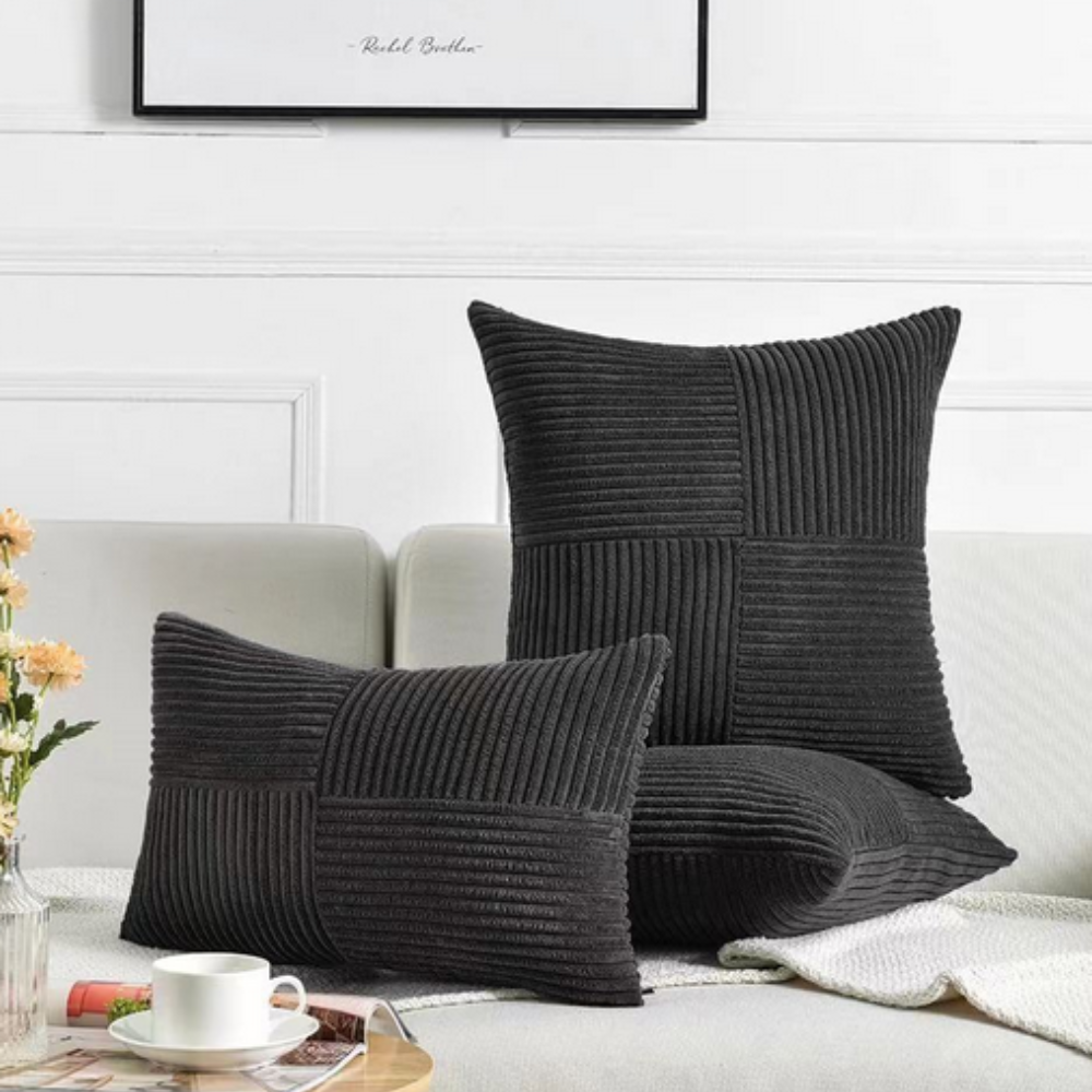 Raven Sofa Cushion Covers - Soft Corduroy, Rustic Charm 9