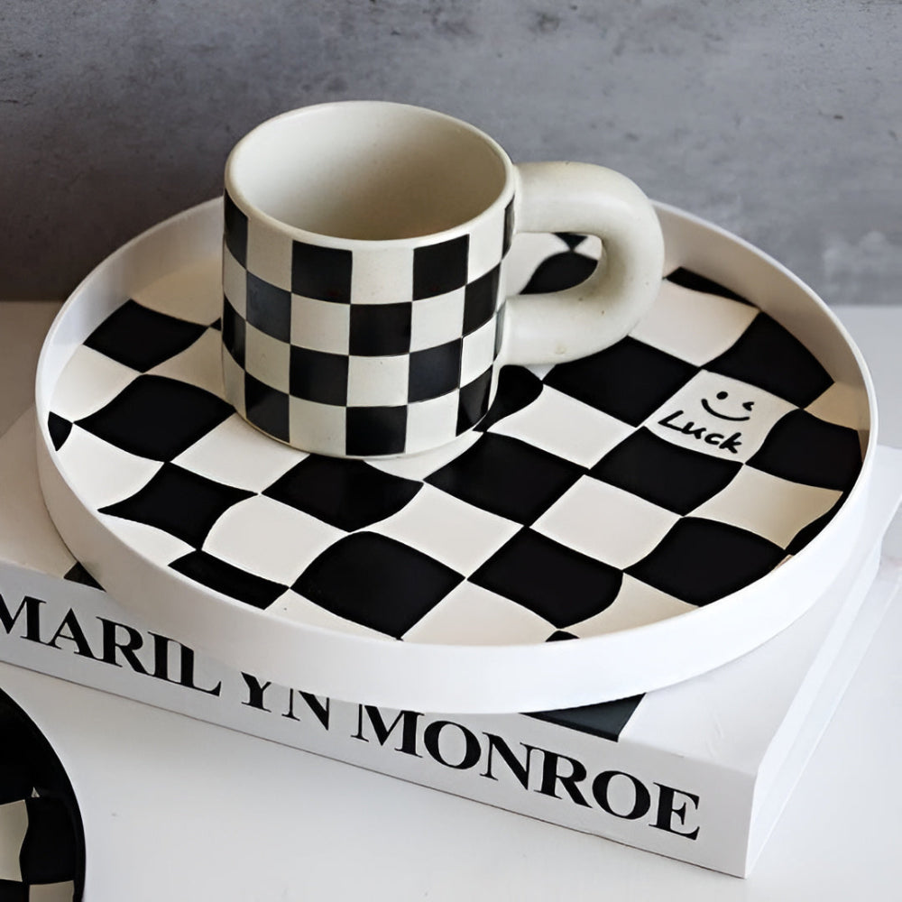 Raven Storage Tray - Durable Plastic, Checkerboard Design 5