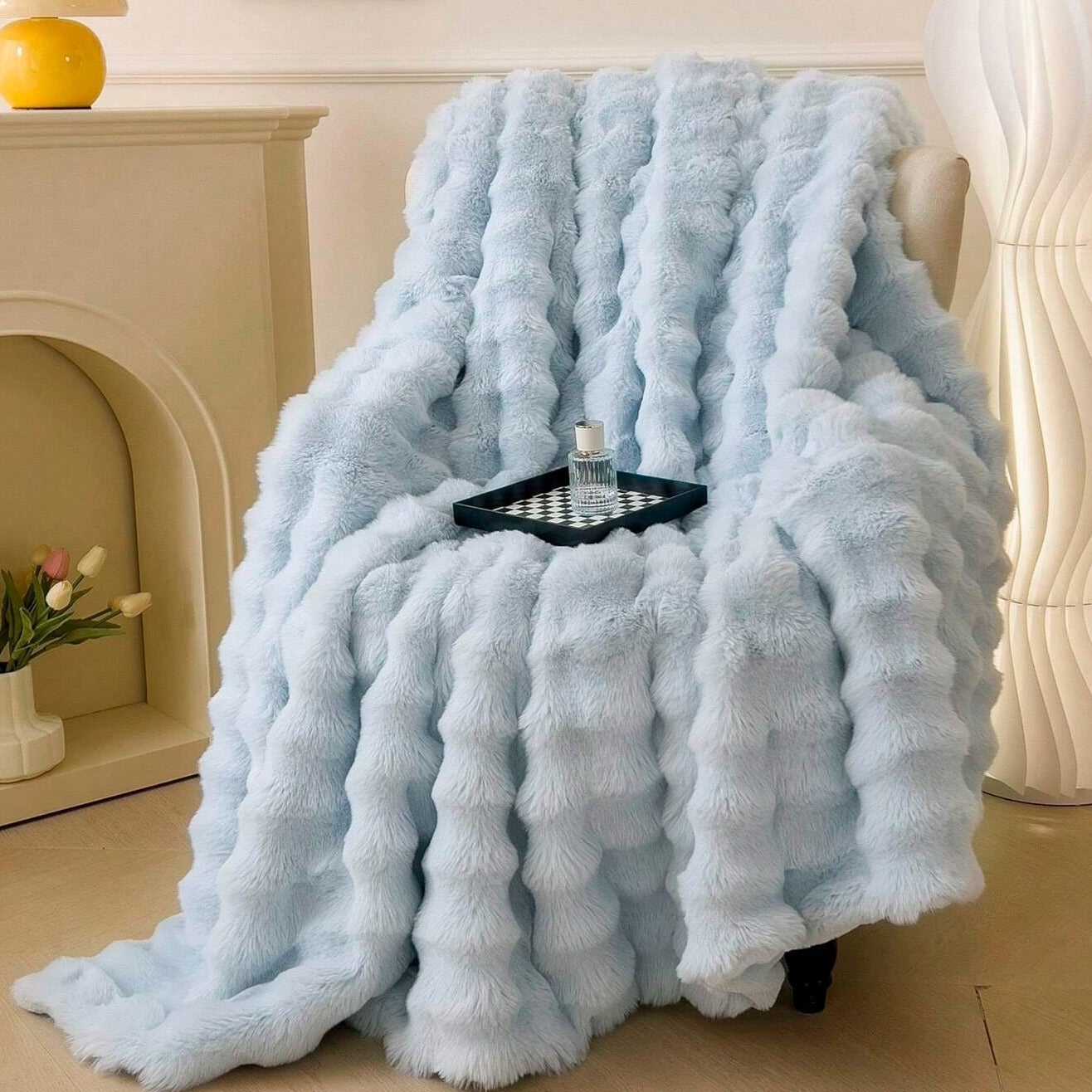 Ravenna Blanket Throw - Ultra-Soft Faux Fur, All-Season Comfort 3