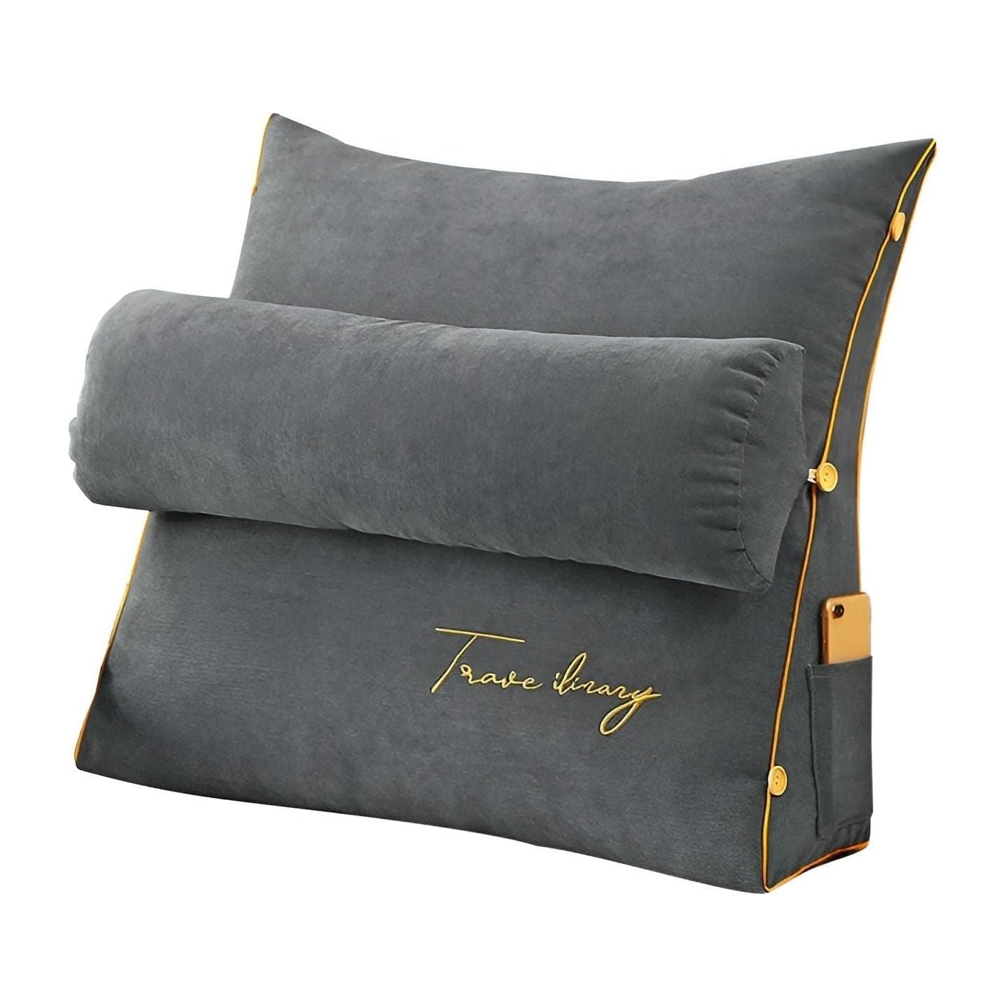 Ravenna Reading Pillow - Ergonomic Backrest for Bed, Soft Polyester Cover 1