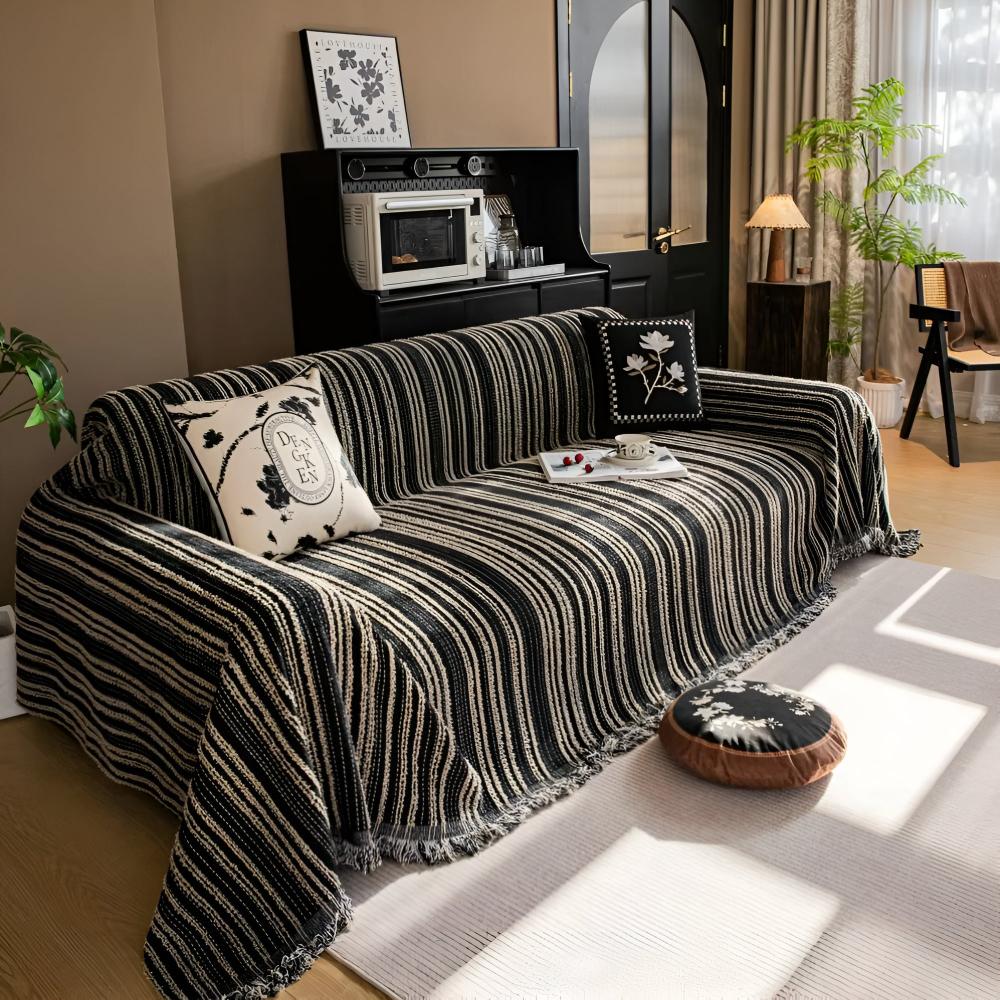 Regal Sofa Cover - Ultra-Soft Chenille, Timeless Stripes 0