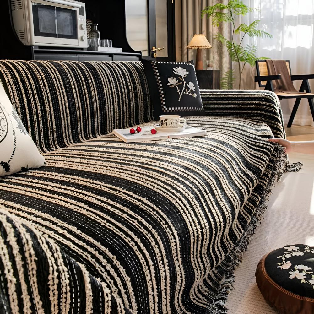 Regal Sofa Cover - Ultra-Soft Chenille, Timeless Stripes 1