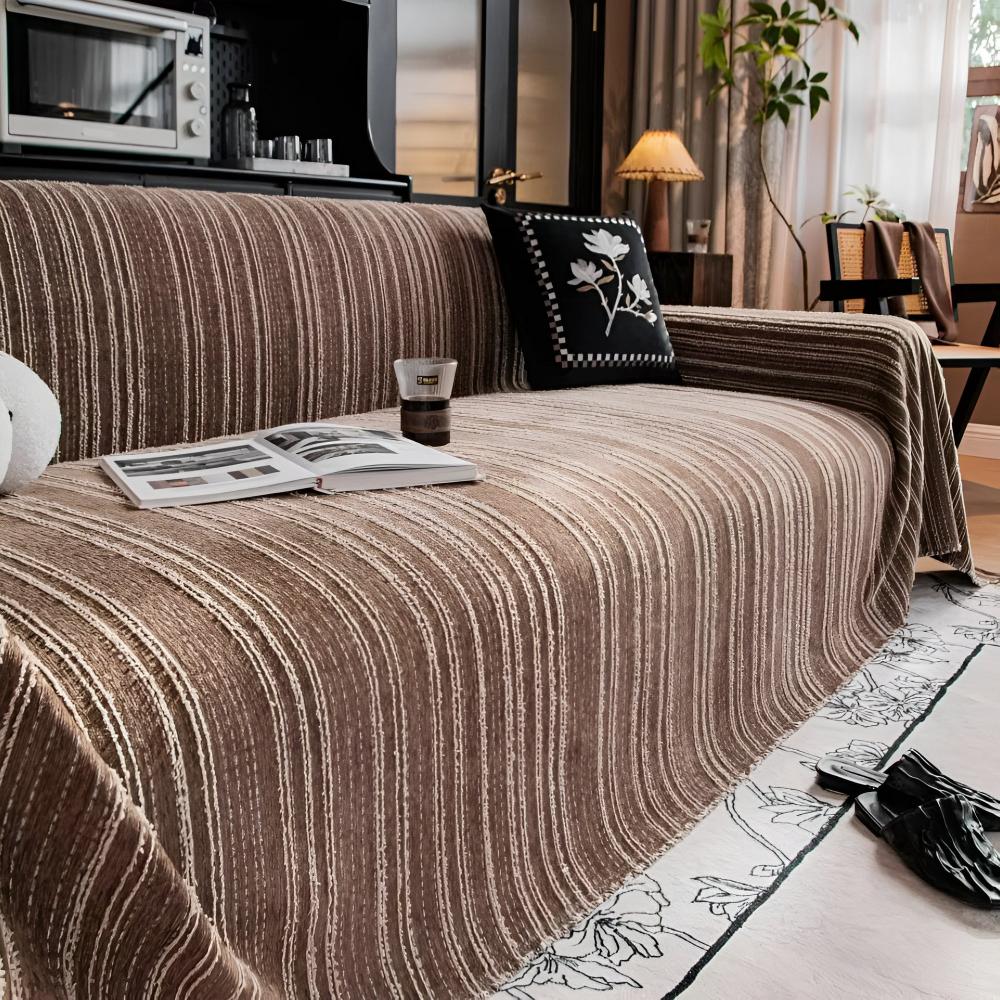 Regal Sofa Cover - Ultra-Soft Chenille, Timeless Stripes 4