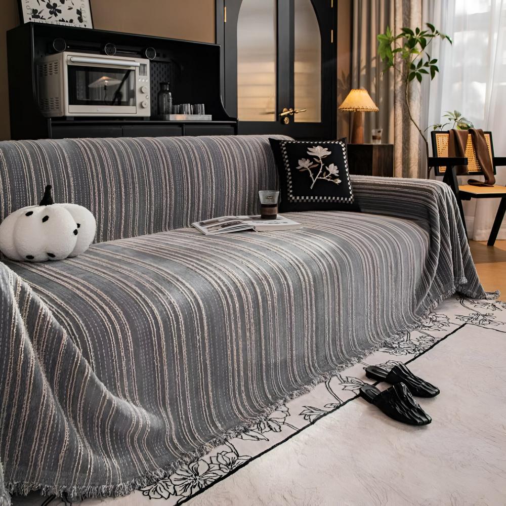 Regal Sofa Cover - Ultra-Soft Chenille, Timeless Stripes 5