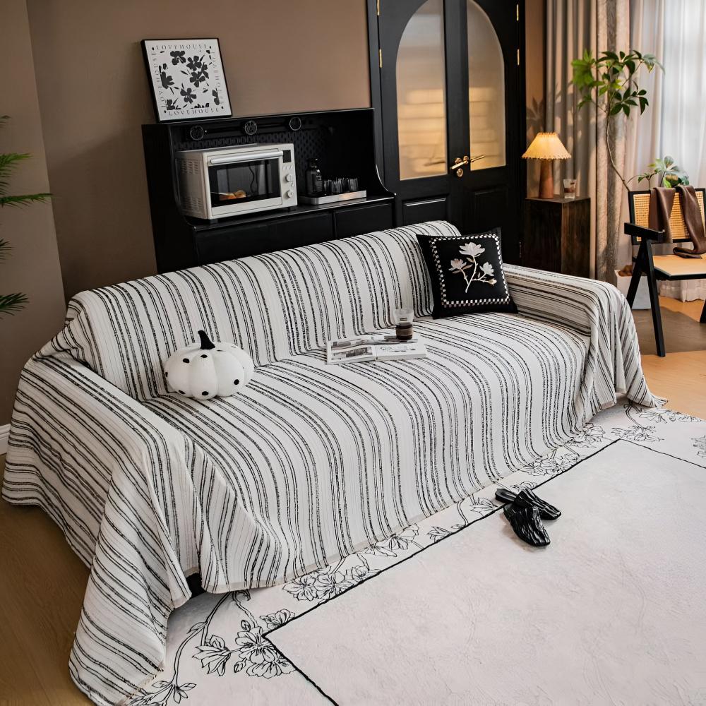 Regal Sofa Cover - Ultra-Soft Chenille, Timeless Stripes 8