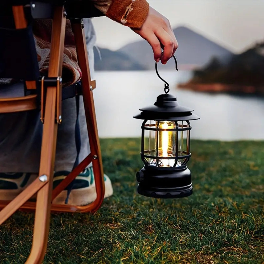 Retro Glow Camping Lantern - ABS, Dimmable Outdoor Lighting 3