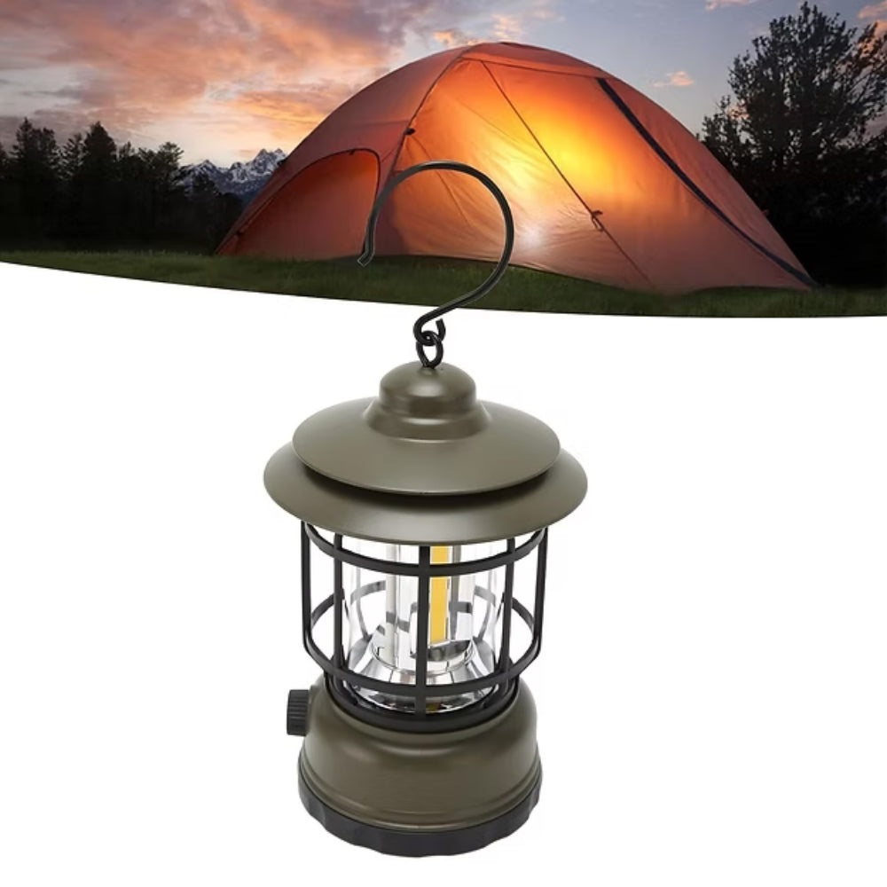 Retro Glow Camping Lantern - ABS, Dimmable Outdoor Lighting 5