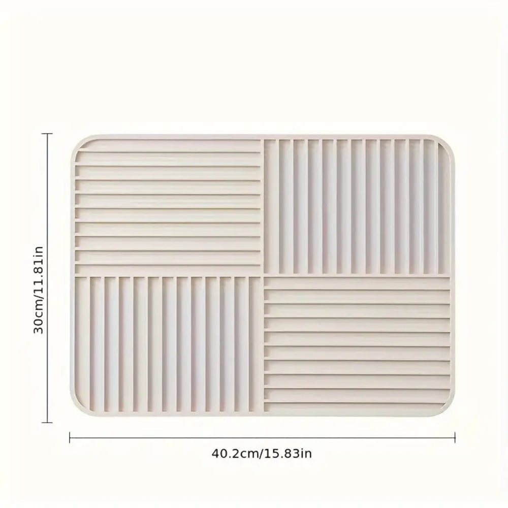 Rivaro Dish Drying Mat - Silicone, Foldable Heat-Resistant 1