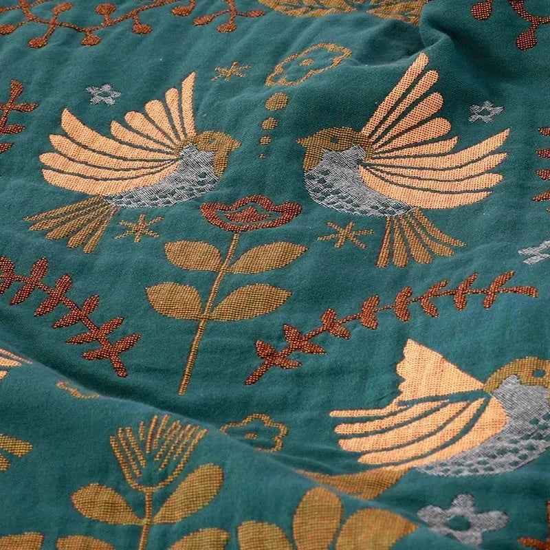 Rivelle Throw Blanket - 100% Cotton, Reversible Nordic Design 3