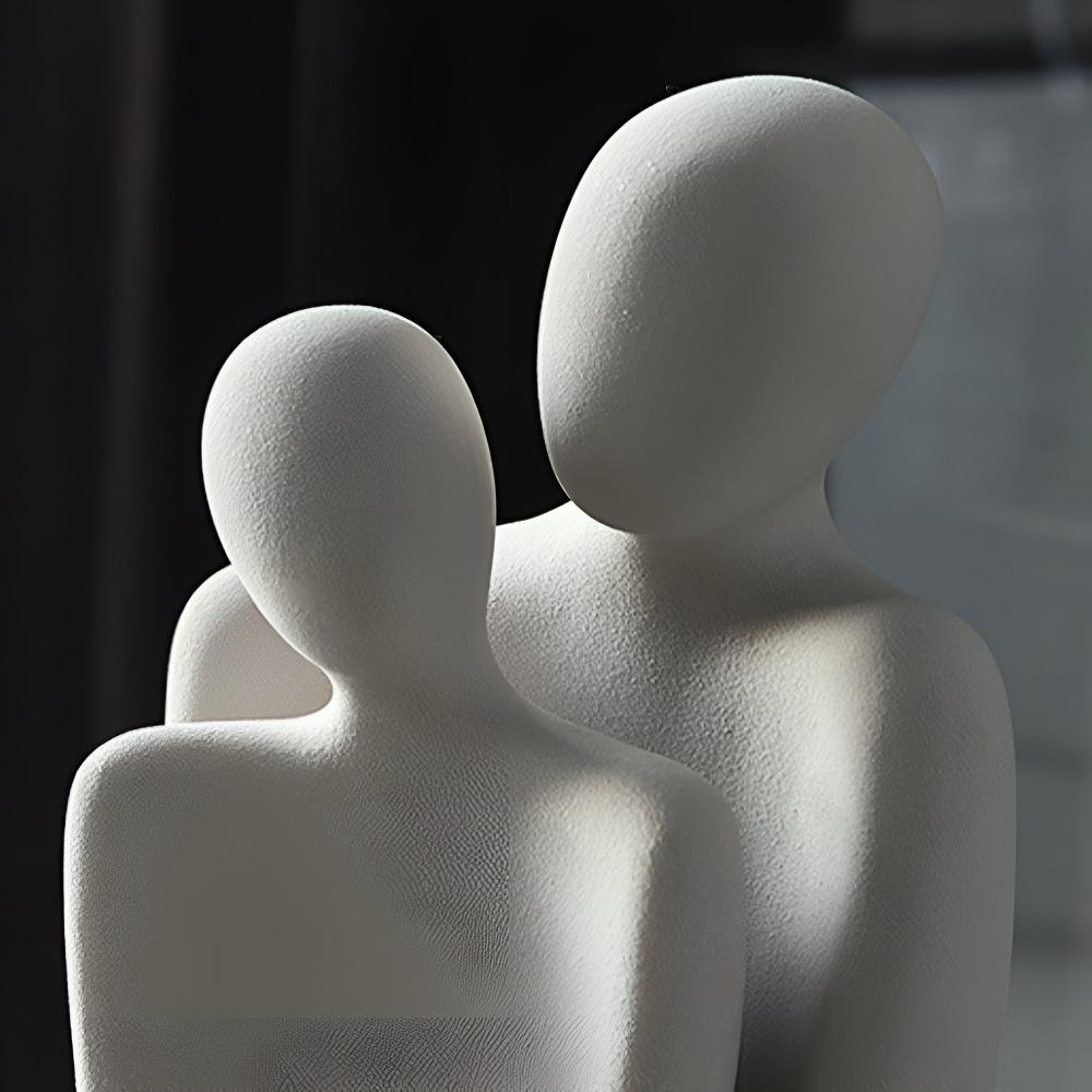 Romara Ceramic Sculpture - Elegant Couple Design, Grey Finish 3