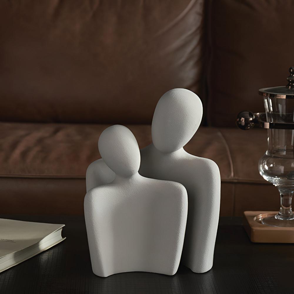 Romara Ceramic Sculpture - Elegant Couple Design, Grey Finish 4