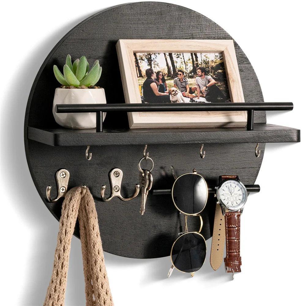 Rondo Key Holder for Wall - Sustainable Wood, Elegant Organizer 4