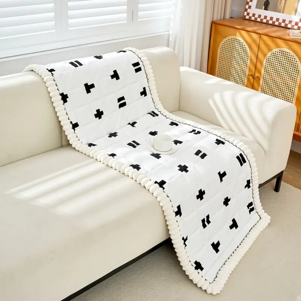 Ruffled Cloud Couch Cover - Quilted Microfiber, Bohemian Style 2