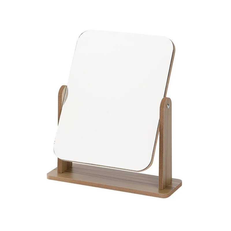 Rylan Desk Mirror - Wood Frame, 360 Degree Rotation 1