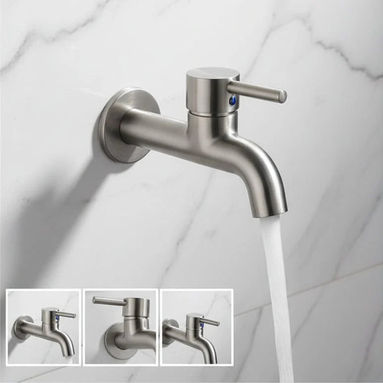 SteelFlow Pro – Dual Outlet Wall Faucet – Outdoor Stainless Steel Tap