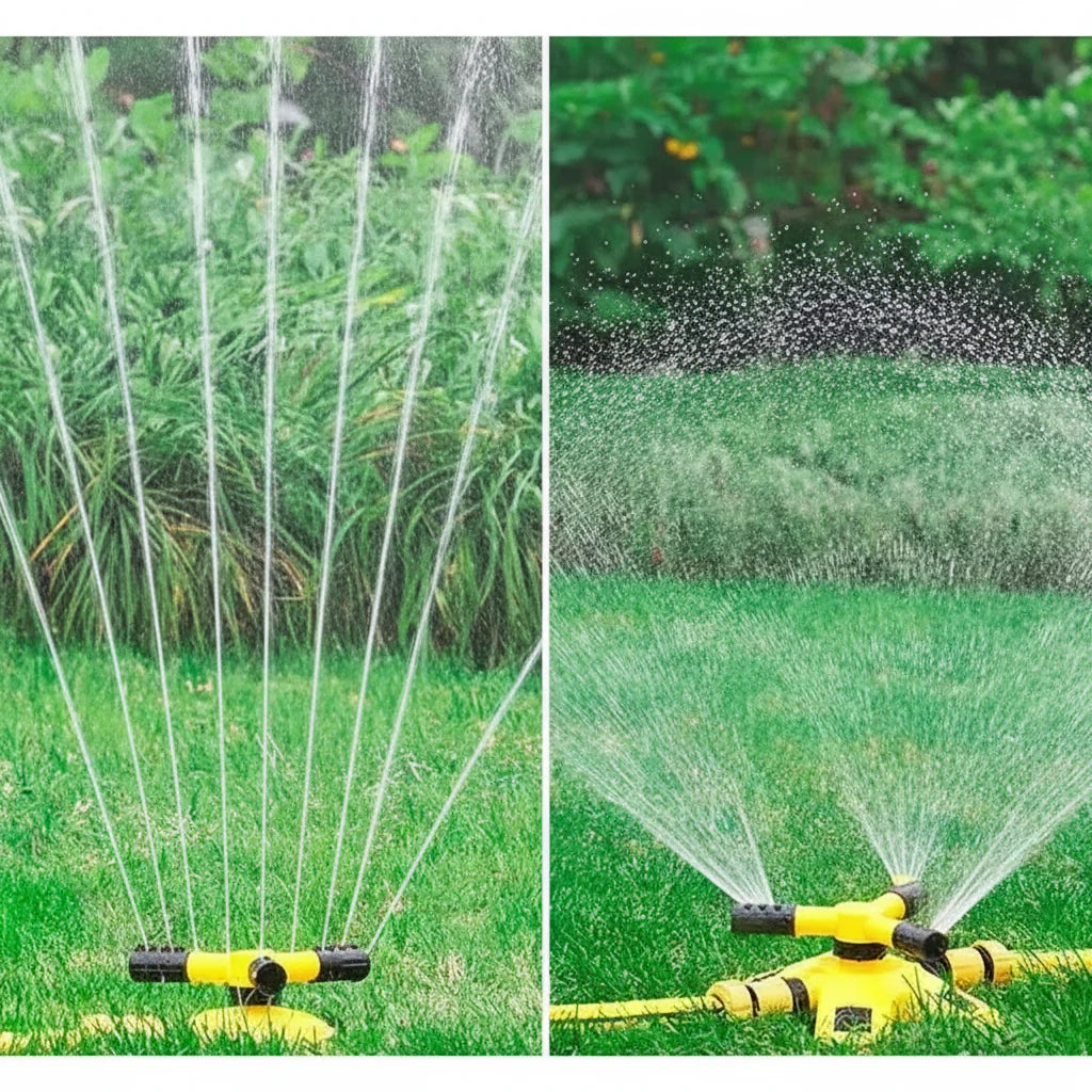 AquaSpin Pro – 360° Lawn Sprinkler – Triple Arm Watering System