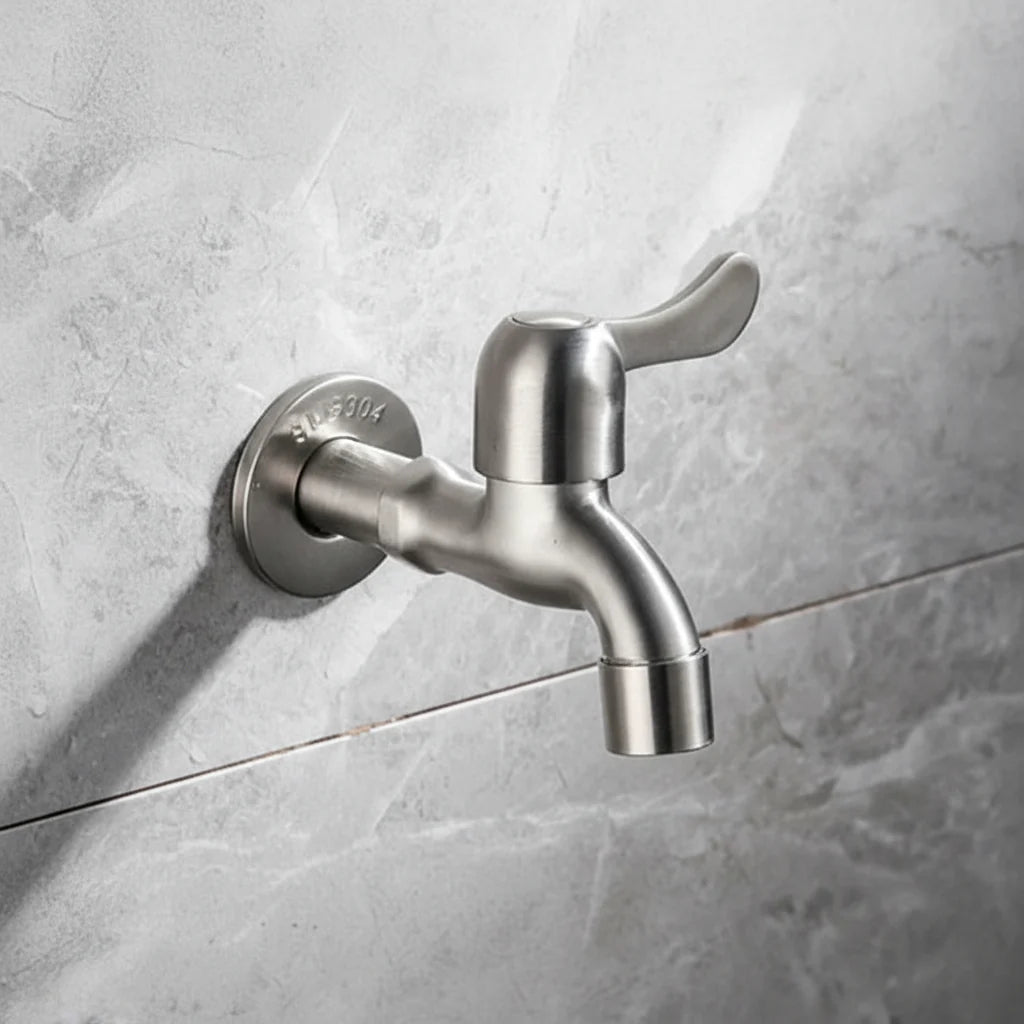 SteelFlow Pro – Dual Outlet Wall Faucet – Outdoor Stainless Steel Tap