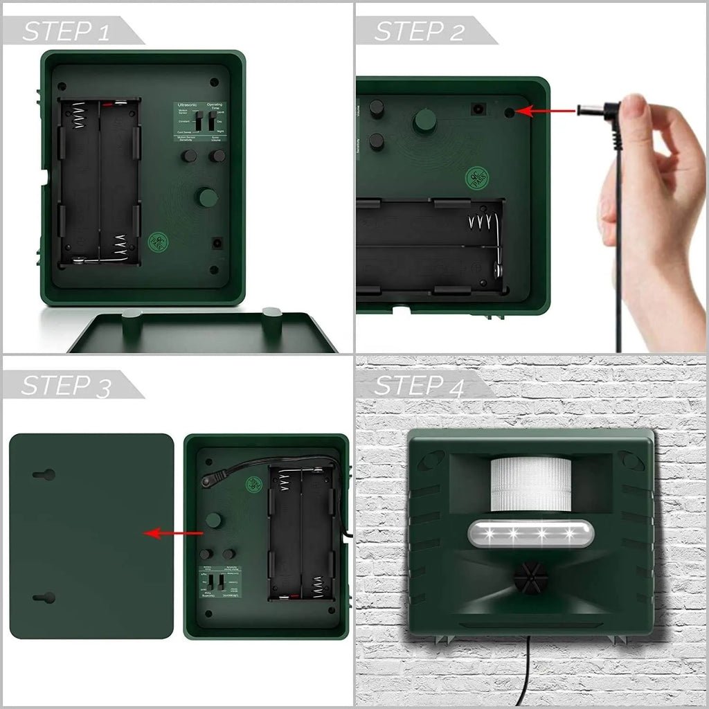 QuietGuard Repeller – Ultrasonic Bird Deterrent – Motion-Activated Garden Protection