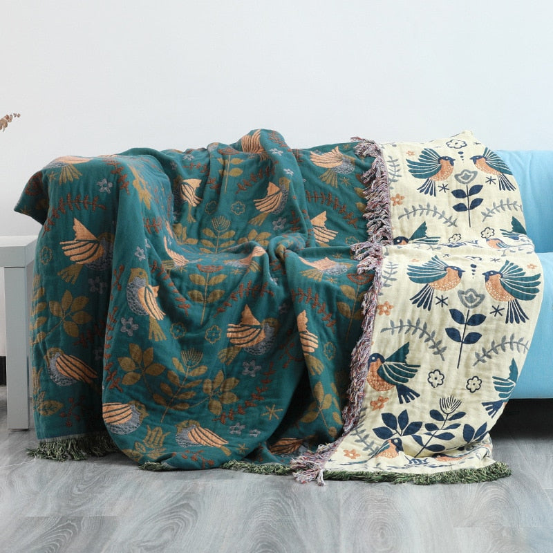 LeafWeave – Vintage Reversible Cotton Throw Blanket