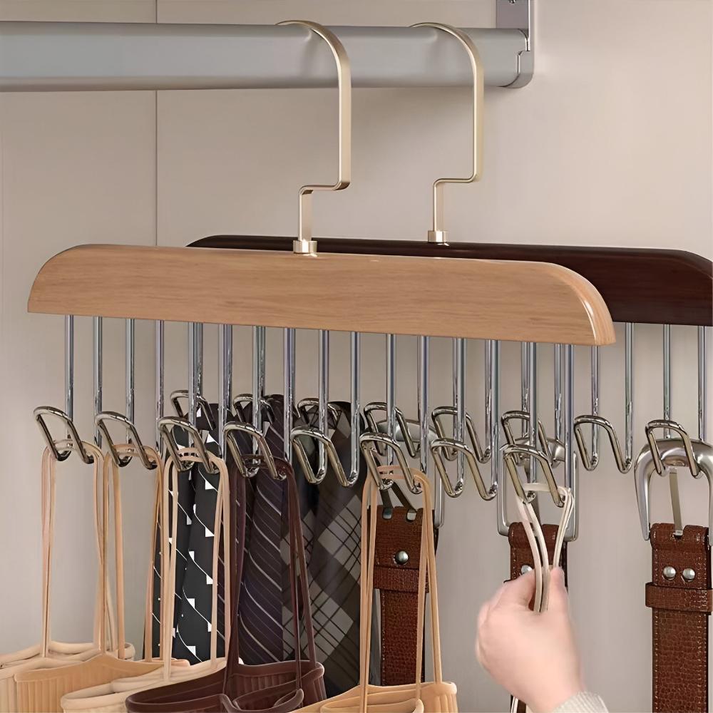 Sable 360 Organizer Rack - Wood Finish, Rotating Space Saver 8