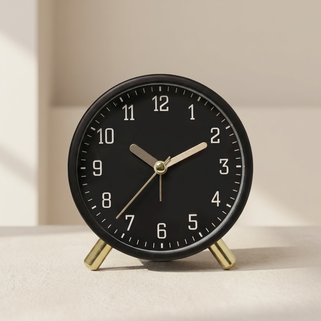 Sable Desk Clock - Scandinavian Design, Silent Sweep Movement 3