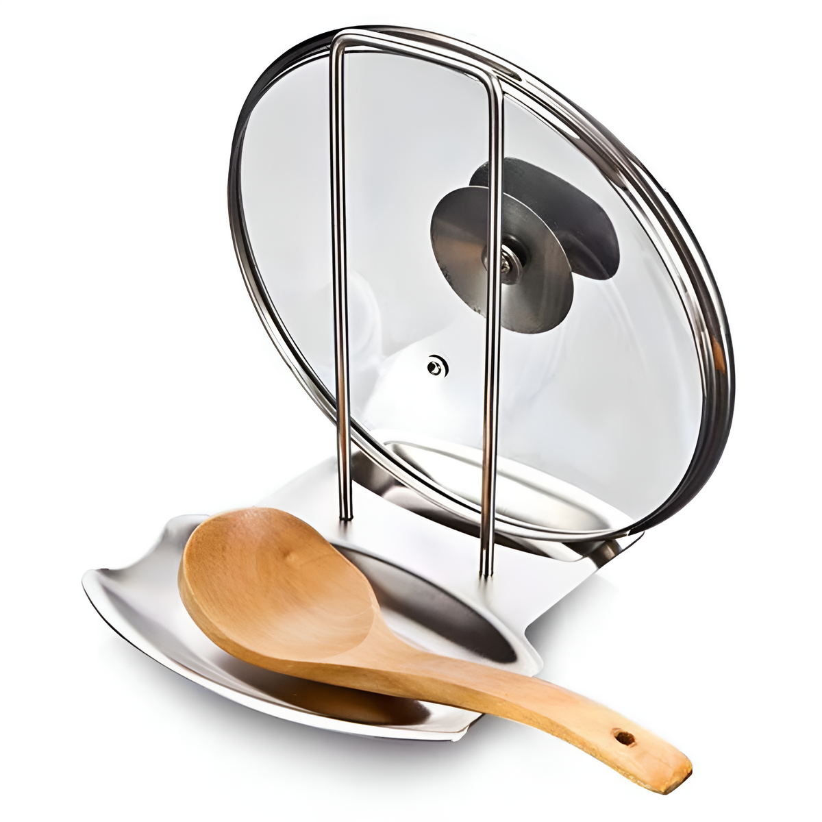 Sable Pot Lid Organizer - Stainless Steel, Space-Saving Design 1