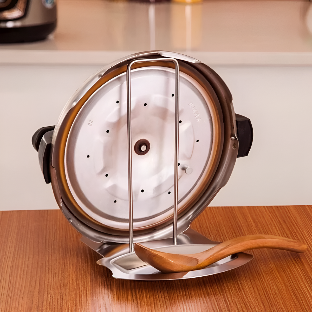 Sable Pot Lid Organizer - Stainless Steel, Space-Saving Design 3