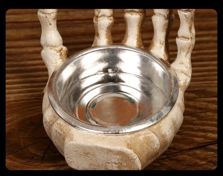 Sable Skullight Candlestick Holders - Resin, Gothic 3-Piece Set 2