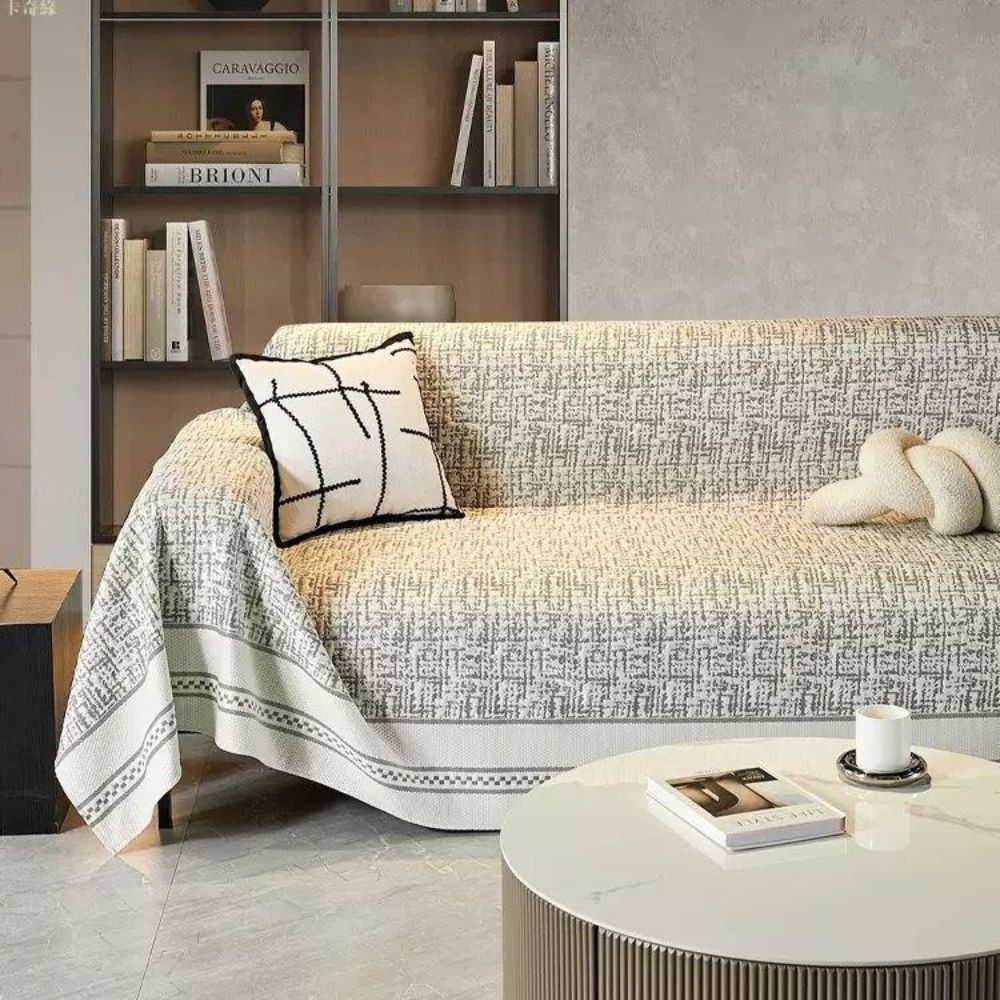 Sahara Sketch Sofa Cover - Breathable Microfiber, Reversible Design 4