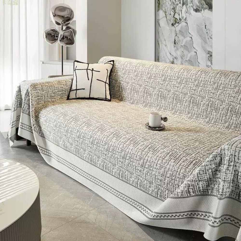 Sahara Sketch Sofa Cover - Breathable Microfiber, Reversible Design 7
