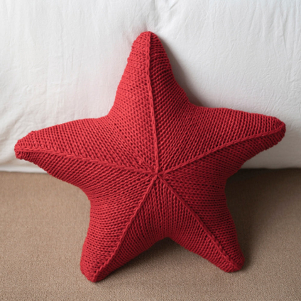Sandy Cushion - Hand-Knitted, Nautical Starfish Design 0