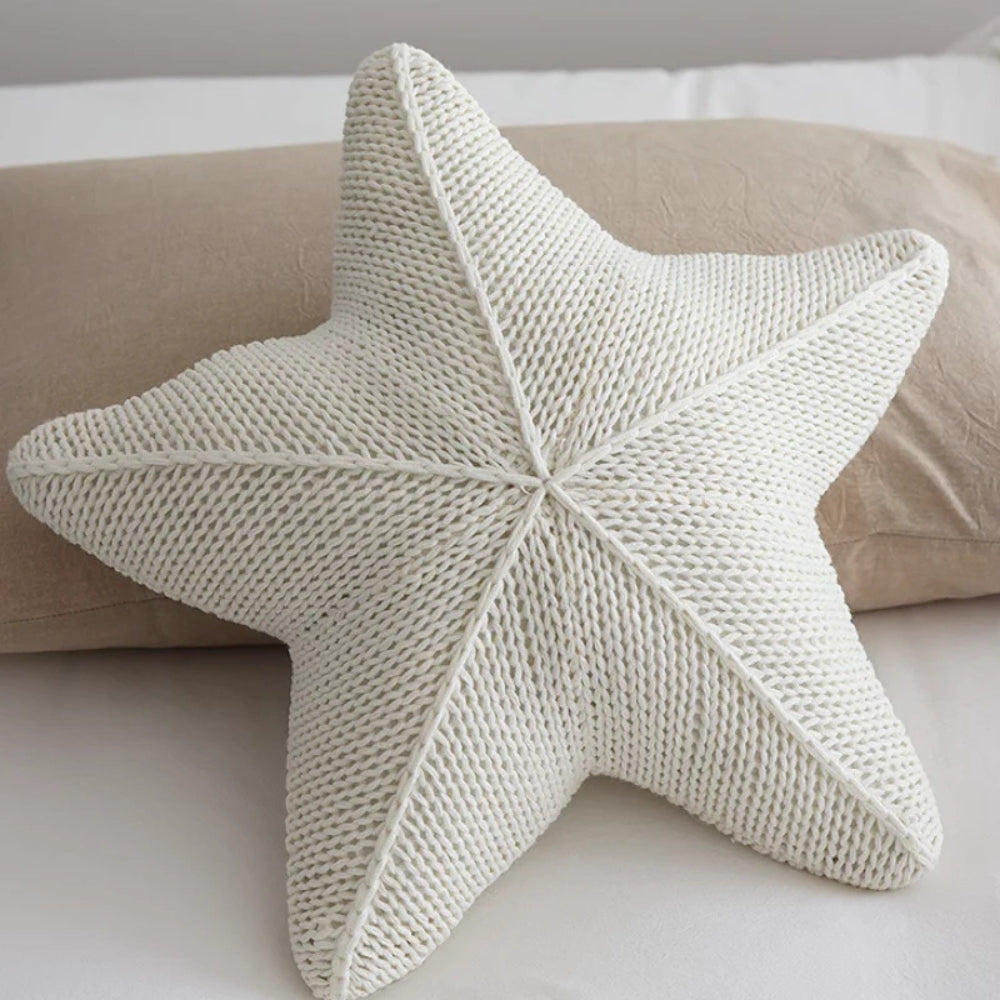 Sandy Cushion - Hand-Knitted, Nautical Starfish Design 3
