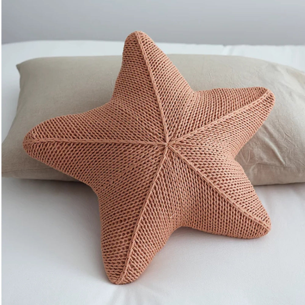 Sandy Cushion - Hand-Knitted, Nautical Starfish Design 4