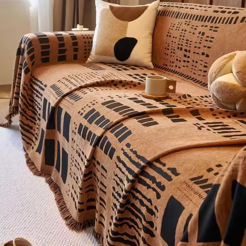 Savanna Sofa Cover - Soft Chenille, Geometric Design 5