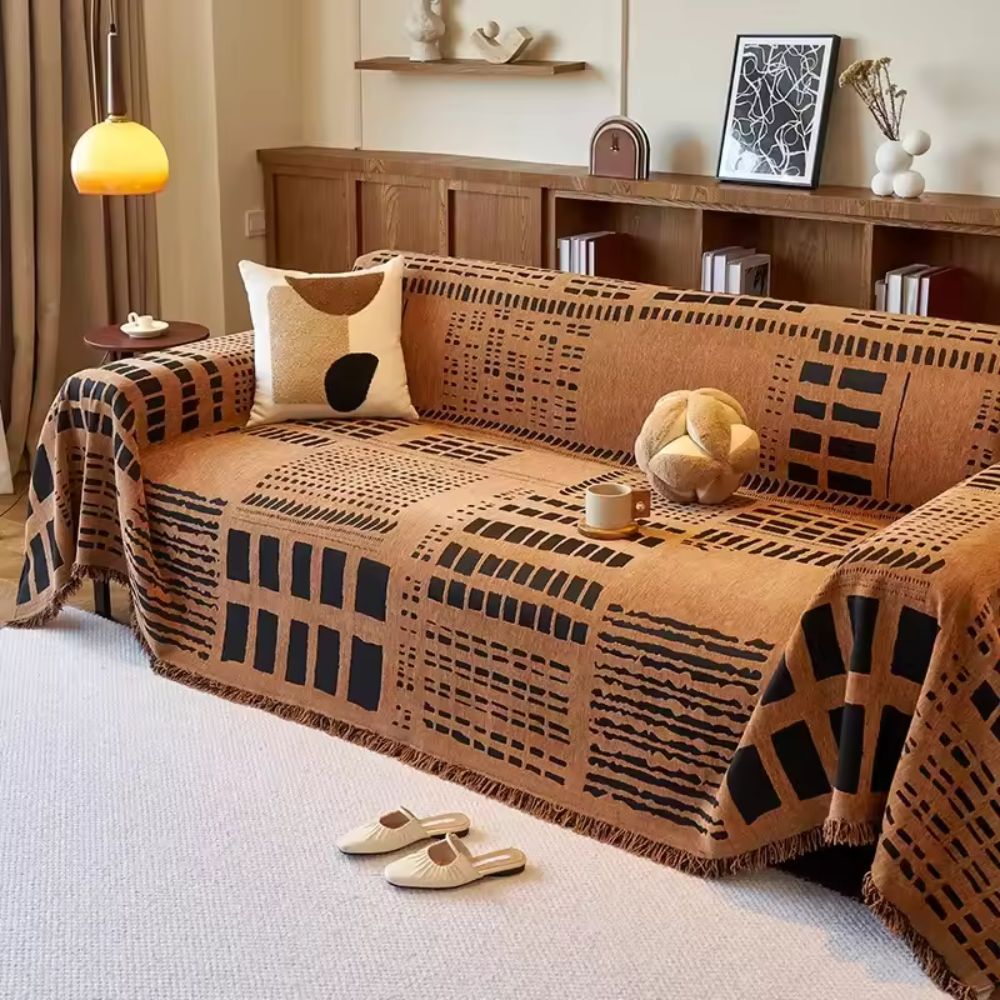 Savanna Sofa Cover - Soft Chenille, Geometric Design 6
