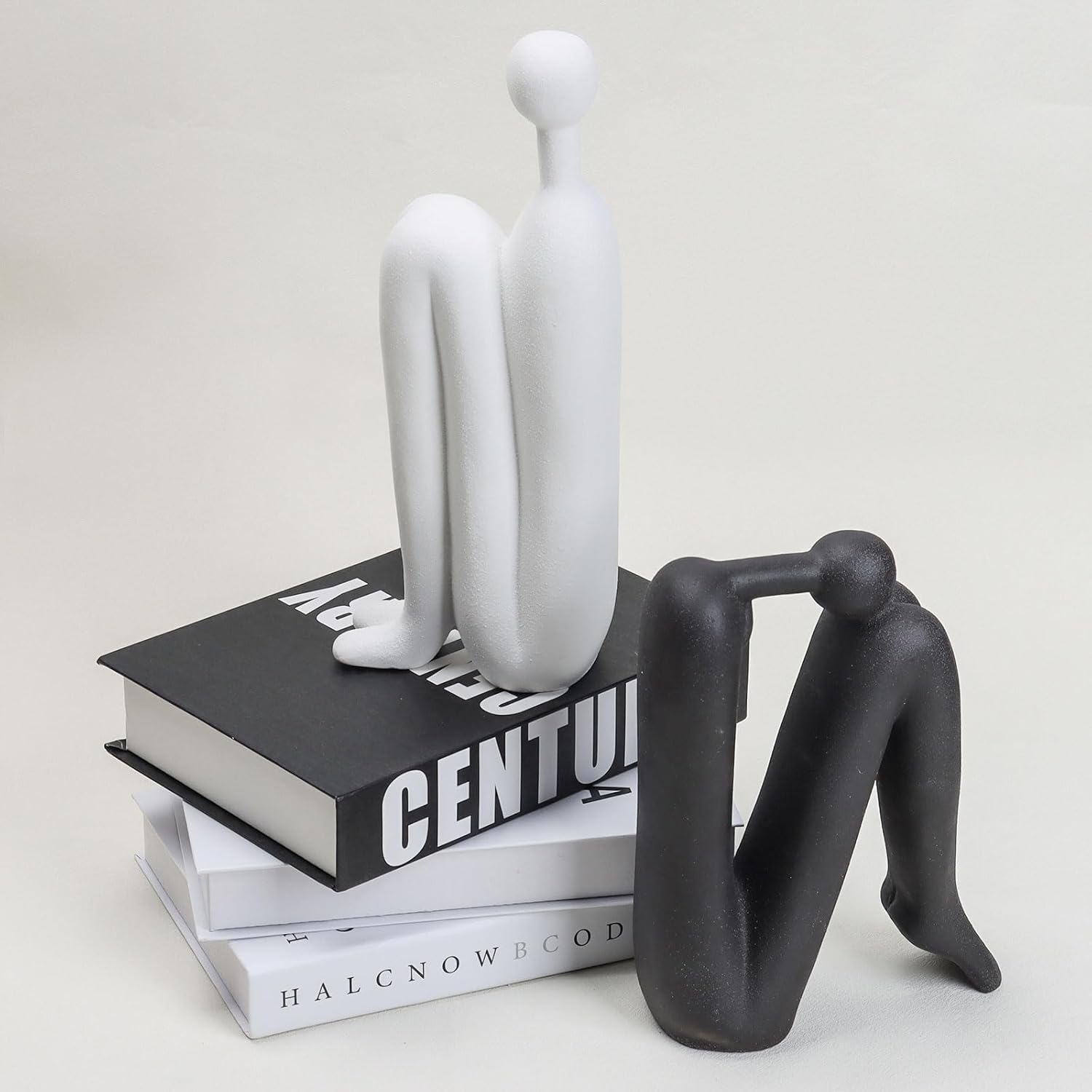Sculptura Modern Bookends - White Porcelain, Decorative Sculptural Design 6
