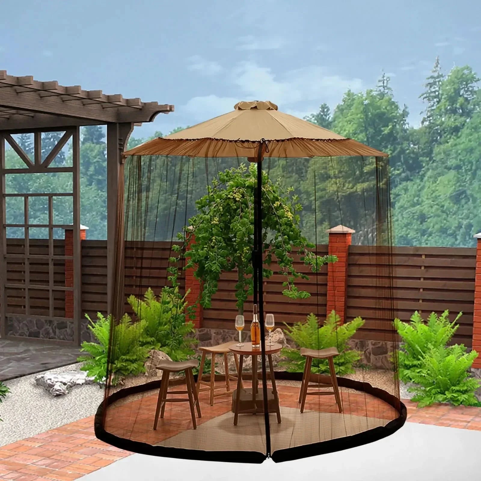 BugShield Oasis – Parasol Mosquito Net – Outdoor Insect Protection Screen