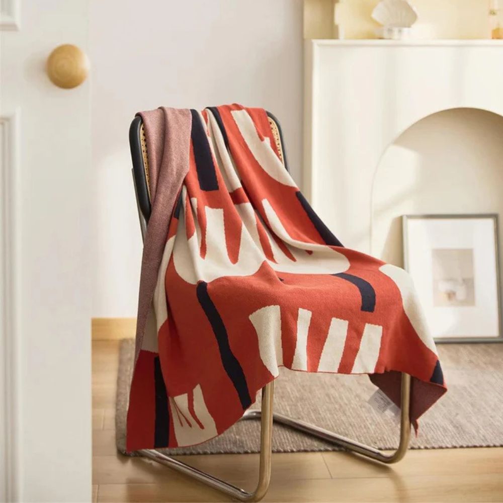 Serena Knitted Blanket - 100% Cotton, Lightweight Floral Design 2