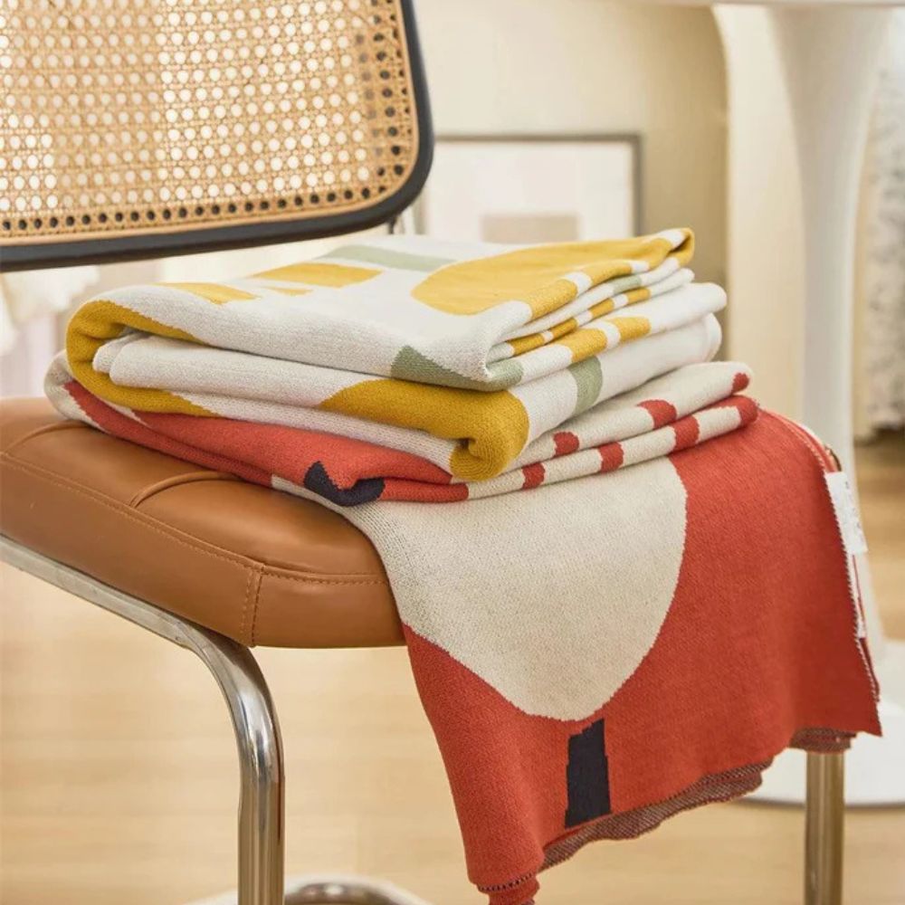 Serena Knitted Blanket - 100% Cotton, Lightweight Floral Design 3