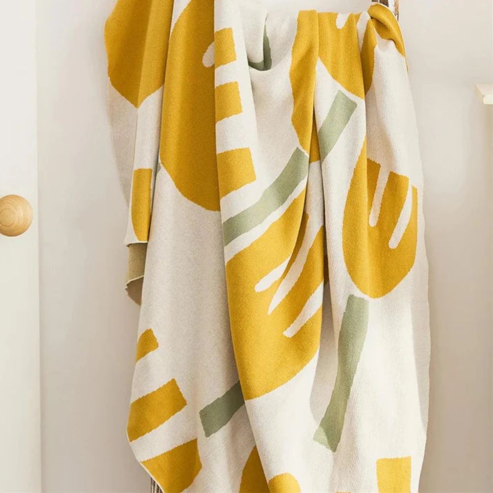 Serena Knitted Blanket - 100% Cotton, Lightweight Floral Design 4