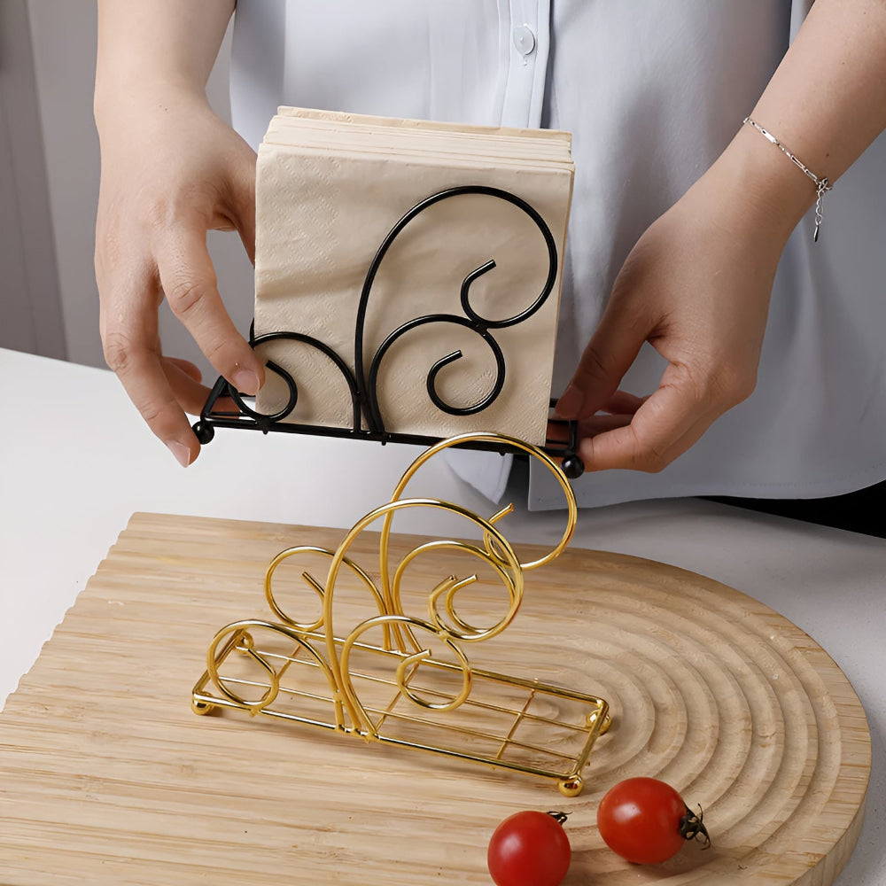 Sienna Napkin Holder for Table - Premium Iron, Space-Saving Design 4