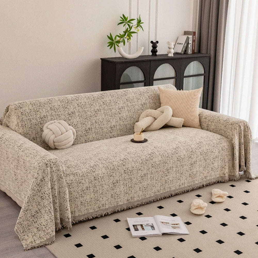 Sierra Chenille Sofa Cover - Elegant Speckled Design, Machine Washable 1