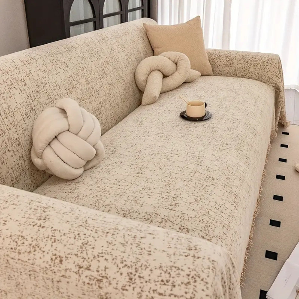 Sierra Chenille Sofa Cover - Elegant Speckled Design, Machine Washable 3