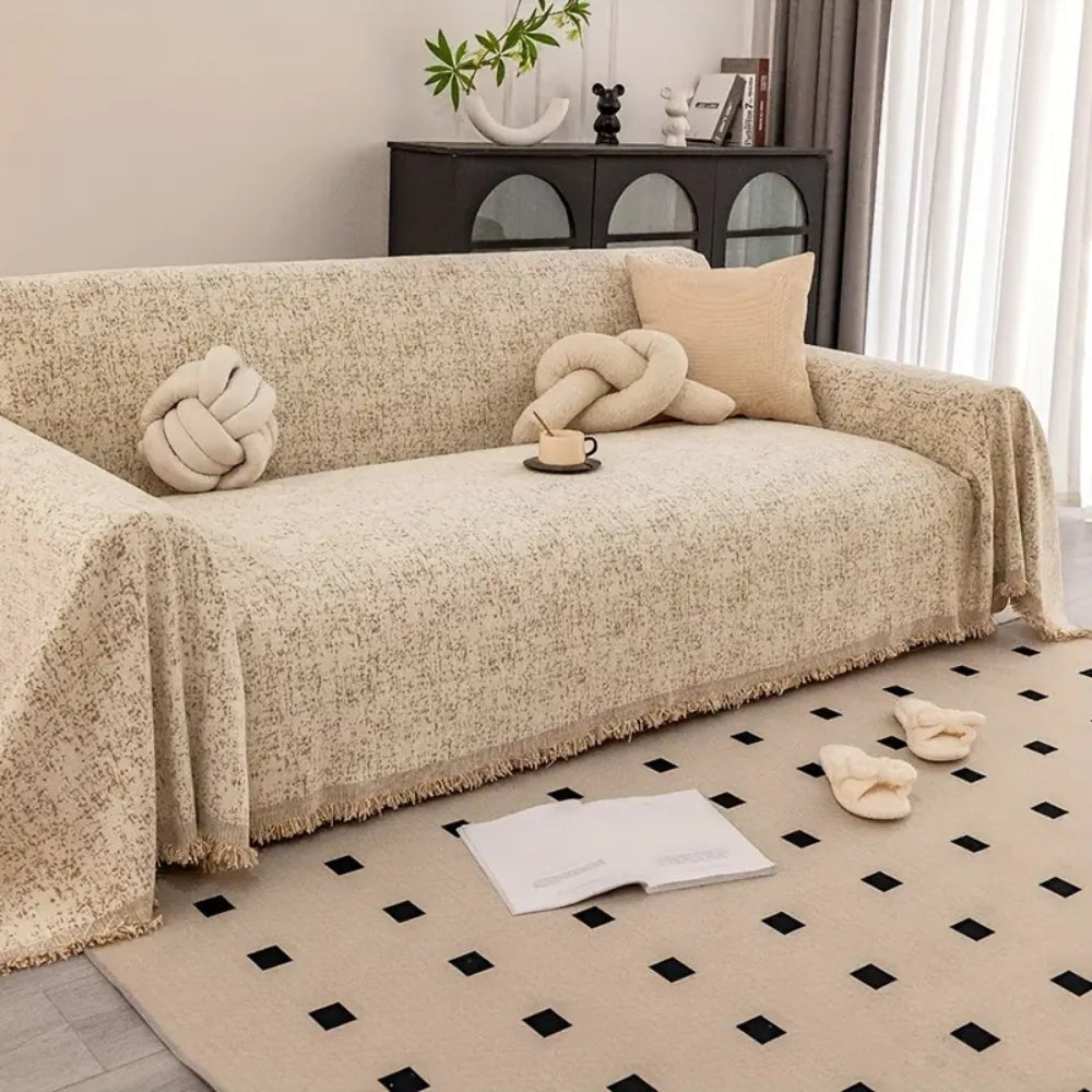 Sierra Chenille Sofa Cover - Elegant Speckled Design, Machine Washable 5