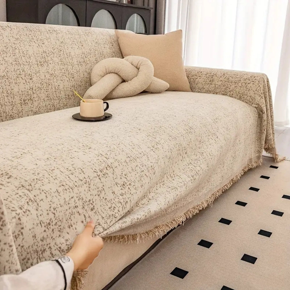 Sierra Chenille Sofa Cover - Elegant Speckled Design, Machine Washable 7