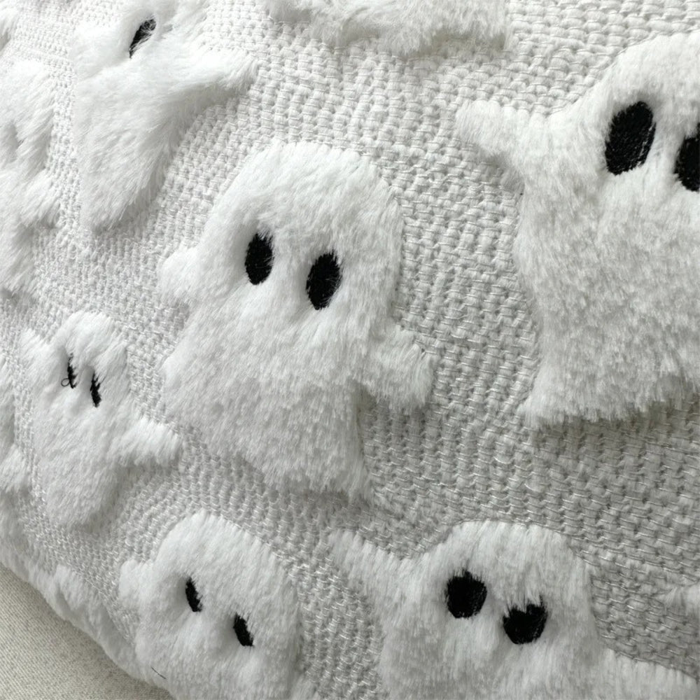 Sierra Halloween Cushion Cover - Plush Microfiber, 3D Ghost Design 8